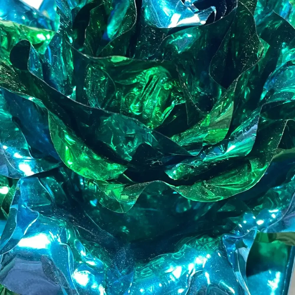 Vintage Metallic Foil Gift Bow Alexandra de Markoff EMPTY Teal Small Powder Size